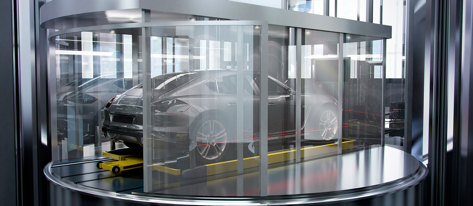 Car elevator modeling render 3d